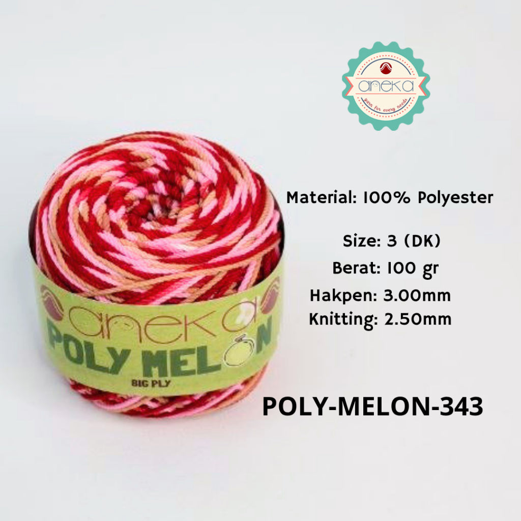 KATALOG - Benang Rajut Poly Melon Sembur / Polyester Crochet Knitting Yarn