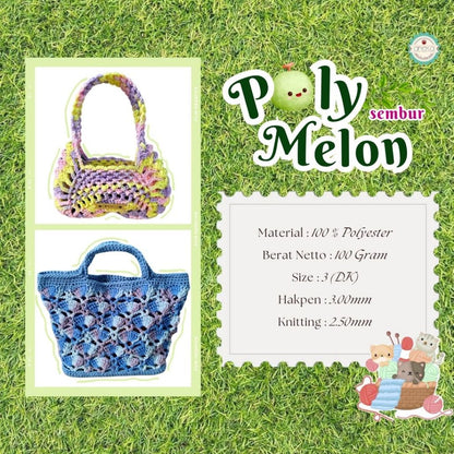 KATALOG - Benang Rajut Poly Melon Sembur / Polyester Crochet Knitting Yarn