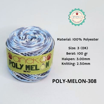 KATALOG - Benang Rajut Poly Melon Sembur / Polyester Crochet Knitting Yarn