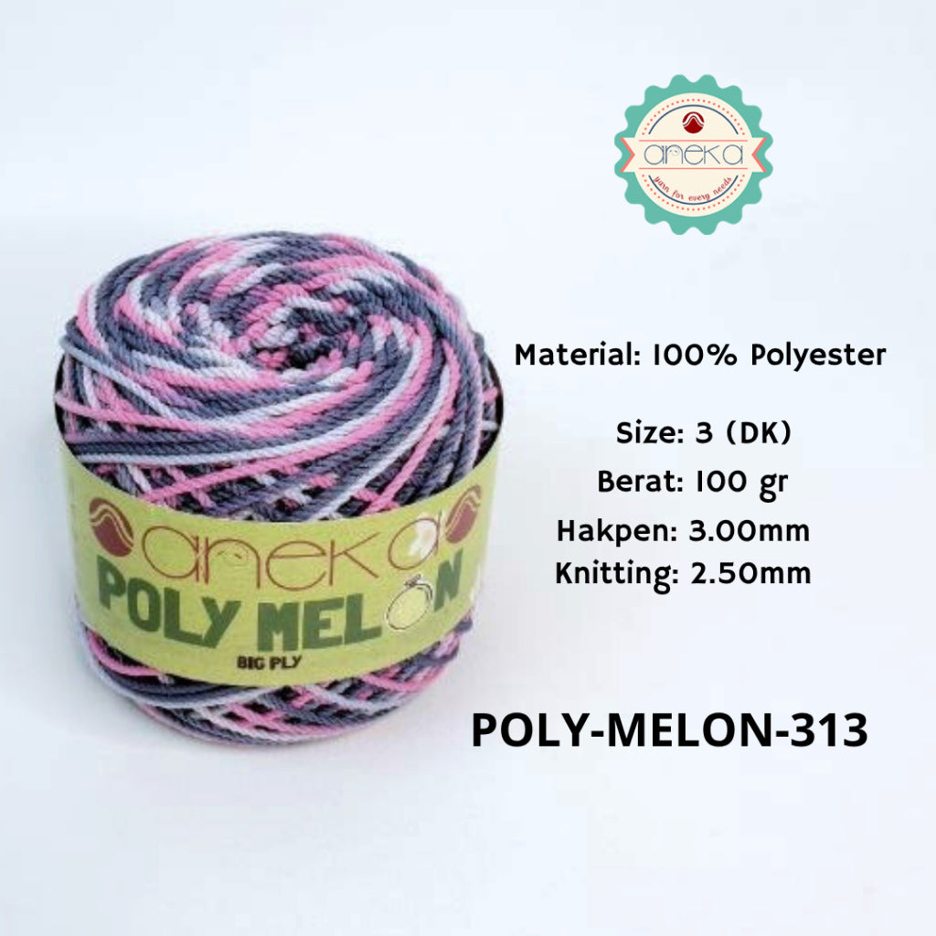 KATALOG - Benang Rajut Poly Melon Sembur / Polyester Crochet Knitting Yarn