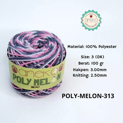 KATALOG - Benang Rajut Poly Melon Sembur / Polyester Crochet Knitting Yarn