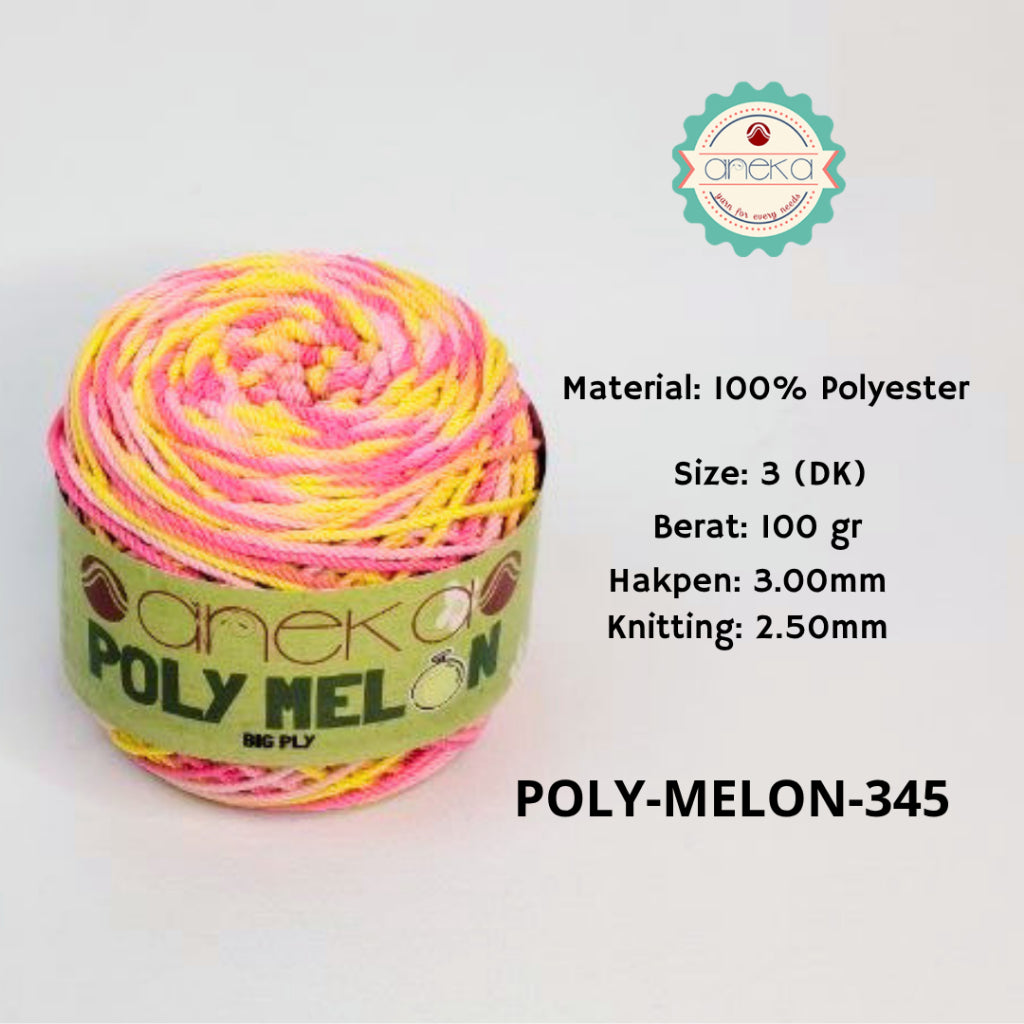 KATALOG - Benang Rajut Poly Melon Sembur / Polyester Crochet Knitting Yarn