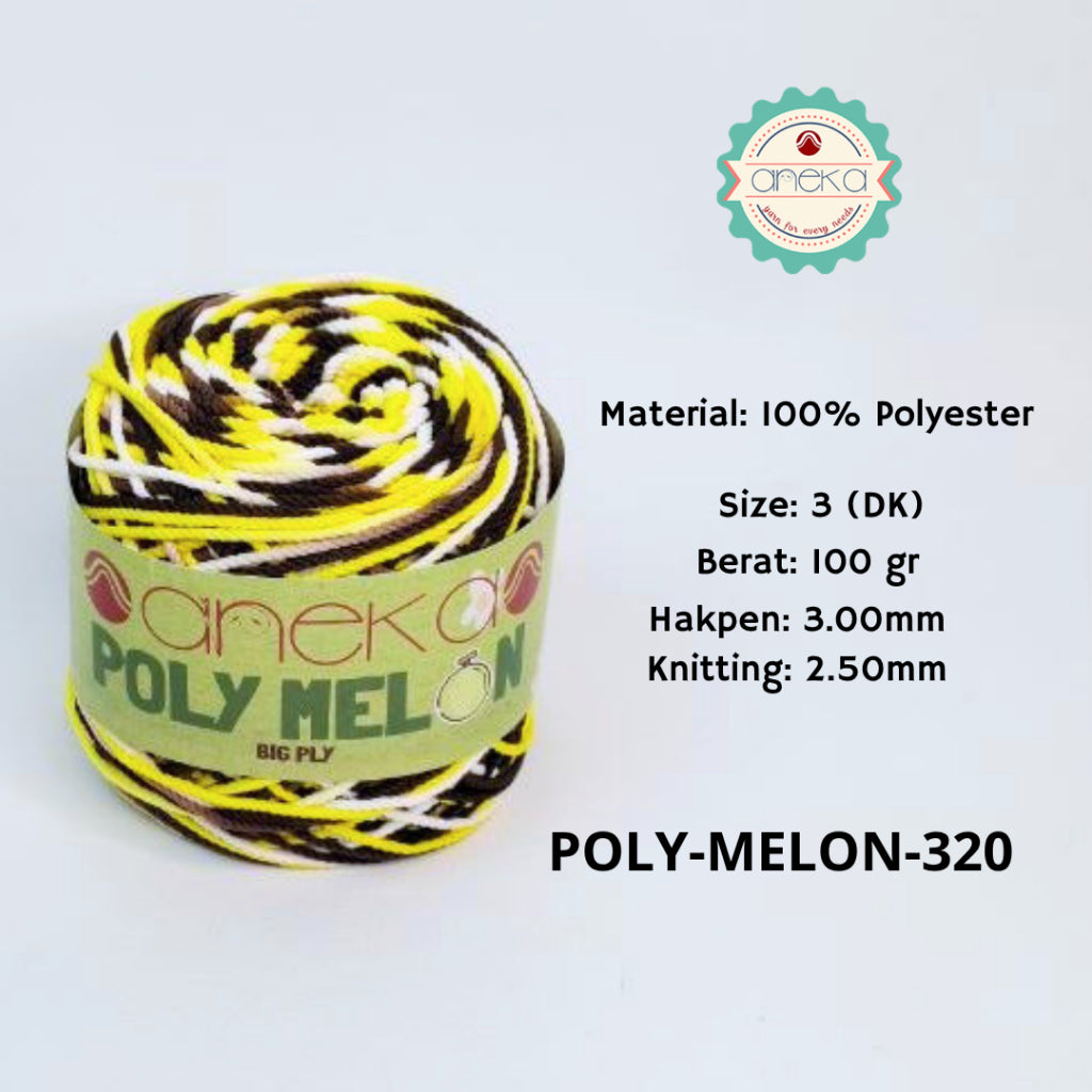 KATALOG - Benang Rajut Poly Melon Sembur / Polyester Crochet Knitting Yarn