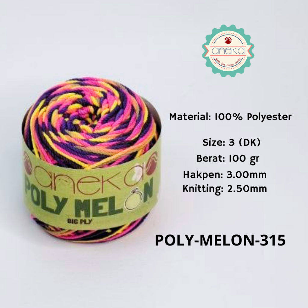 KATALOG - Benang Rajut Poly Melon Sembur / Polyester Crochet Knitting Yarn