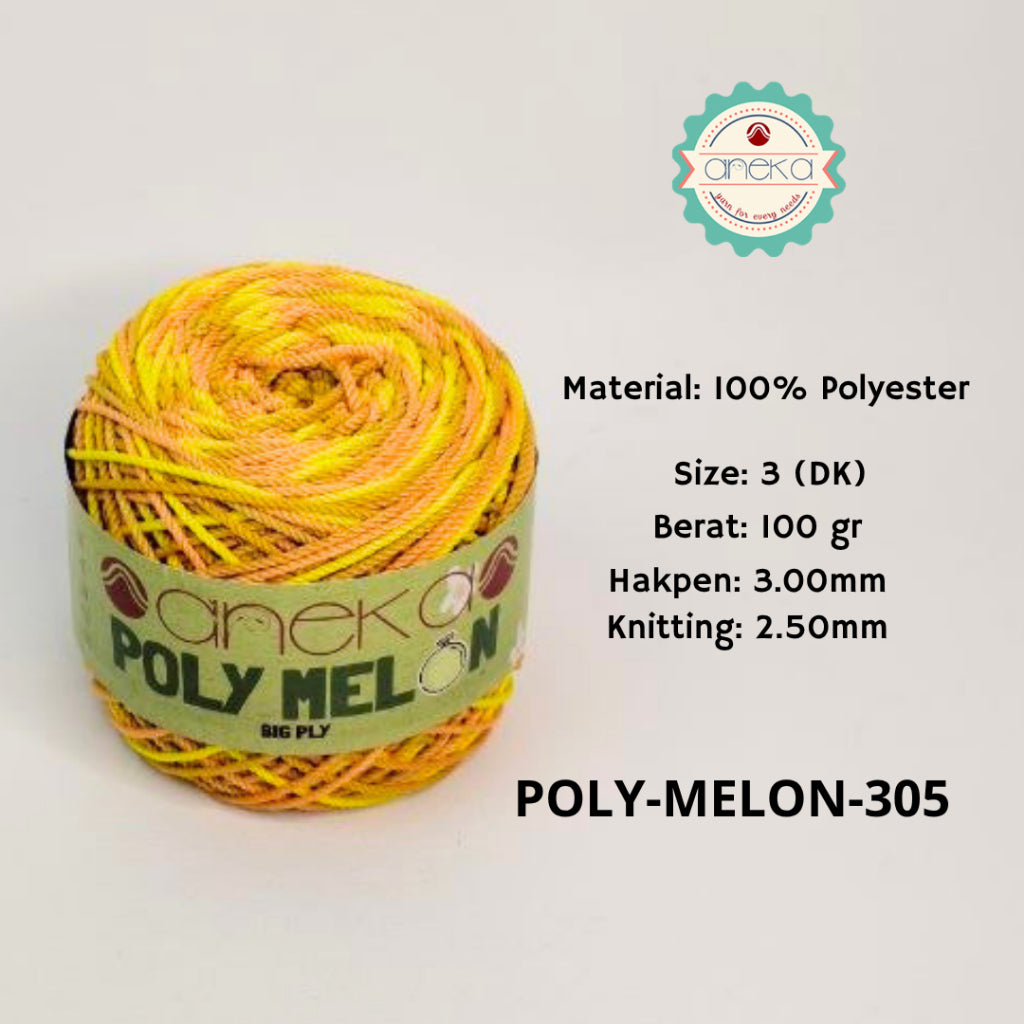 KATALOG - Benang Rajut Poly Melon Sembur / Polyester Crochet Knitting Yarn