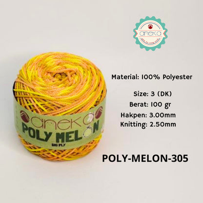 KATALOG - Benang Rajut Poly Melon Sembur / Polyester Crochet Knitting Yarn