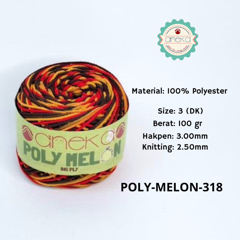 KATALOG - Benang Rajut Poly Melon Sembur / Polyester Crochet Knitting Yarn