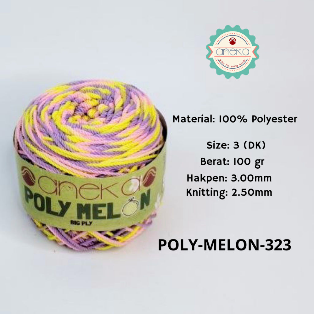 KATALOG - Benang Rajut Poly Melon Sembur / Polyester Crochet Knitting Yarn