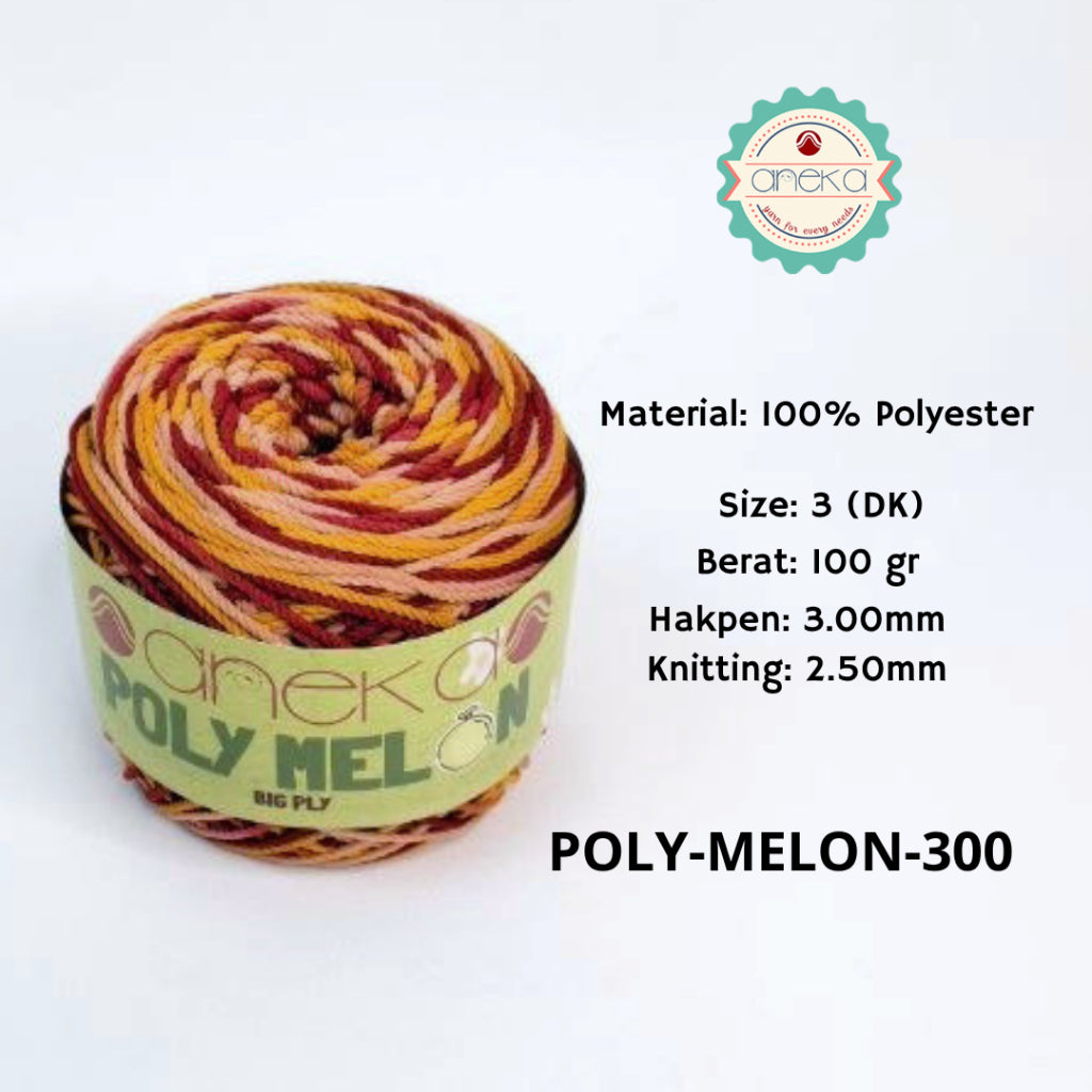 KATALOG - Benang Rajut Poly Melon Sembur / Polyester Crochet Knitting Yarn