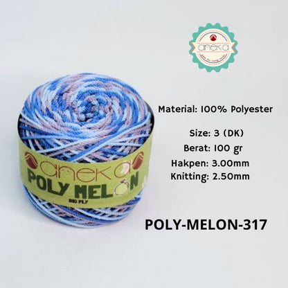 KATALOG - Benang Rajut Poly Melon Sembur / Polyester Crochet Knitting Yarn