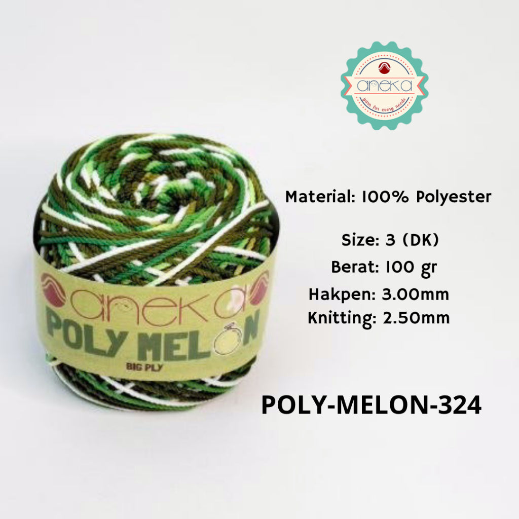 KATALOG - Benang Rajut Poly Melon Sembur / Polyester Crochet Knitting Yarn