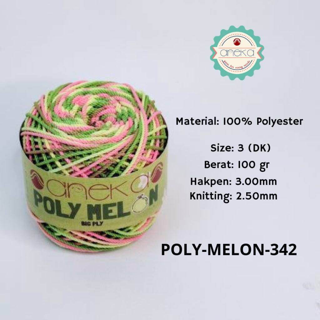 KATALOG - Benang Rajut Poly Melon Sembur / Polyester Crochet Knitting Yarn