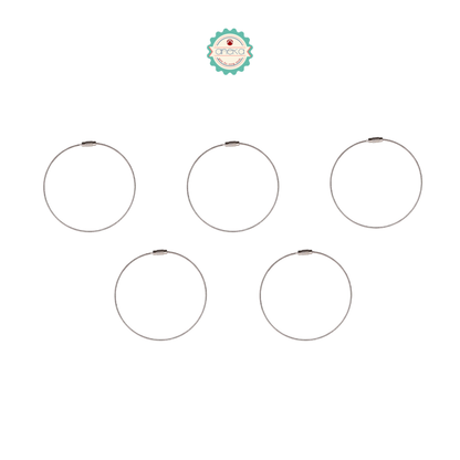 ANEKA - [5 PCS] Kable Kunci / Multi Color Stainless Steel Wire Keychain Cable Key Ring Loop Assorted