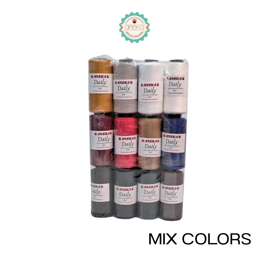 ANEKA - [12 PCS] Benang Jahit Daily / Spun Polyester Lusin