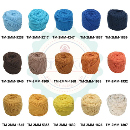 KATALOG - [100gr - 2mm] Benang Tali Katun Makrame Warna / Macrame Cotton Rope