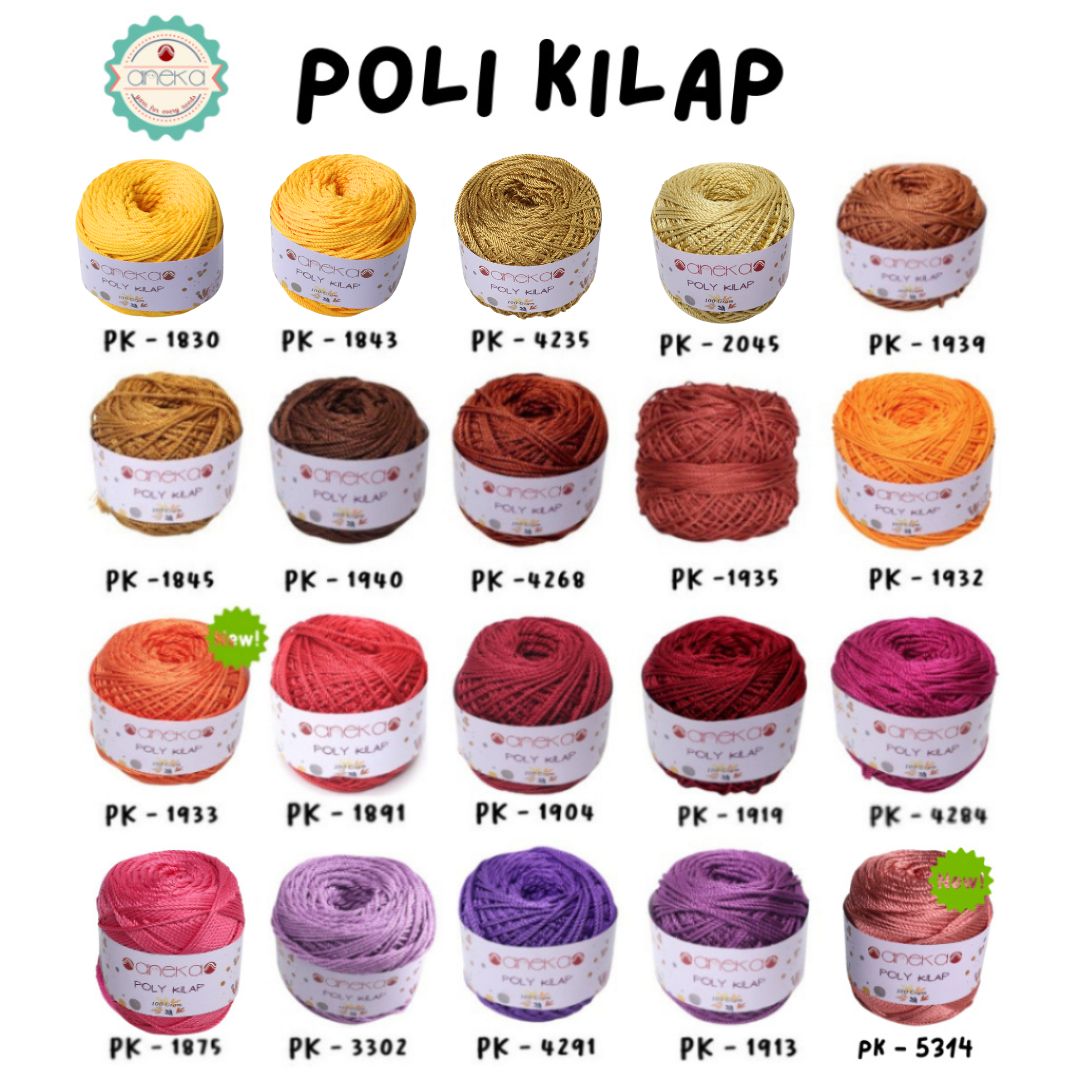 KATALOG - PREMIUM Benang Rajut Polyester/ Poliester / Poli Poly Kilap Warna PART 1