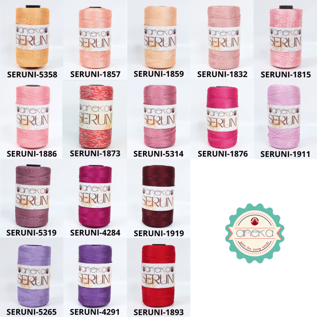 KATALOG - Benang Rajut Seruni / Pipih / Polyester Flat / Tape / Spaghetti Crochet Knitting Yarn