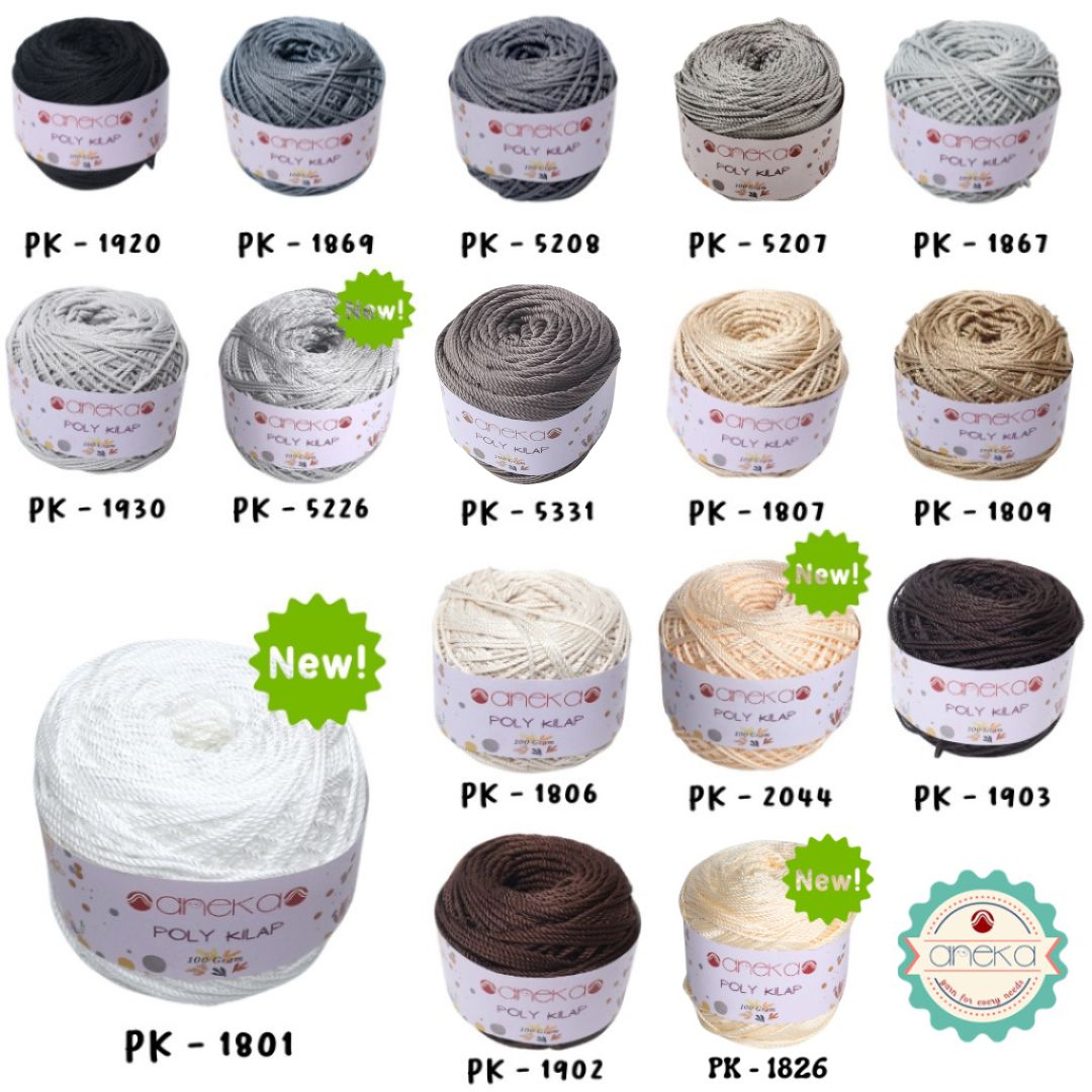 KATALOG - PREMIUM Benang Rajut Polyester/ Poliester / Poli Poly Kilap Warna PART 1