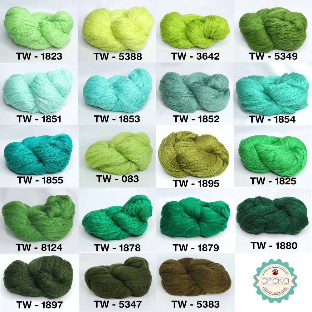 KATALOG - Benang Rajut Wool Aneka / Wol / Siet Yarn 200 gram (BENTUK HANK, TIDAK DIGULUNG) Part 1