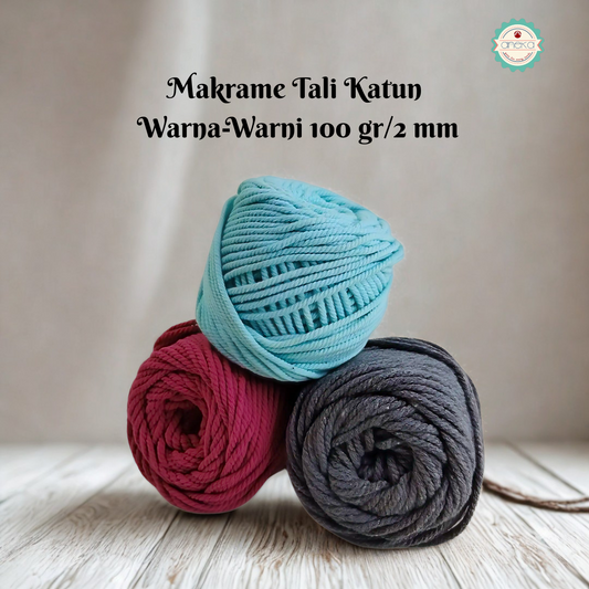 KATALOG - [100gr - 2mm] Benang Tali Katun Makrame Warna / Macrame Cotton Rope