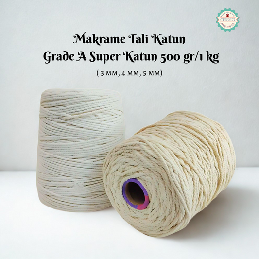 Yarn / Macrame rope Grade A super cotton cotton rope 3, 4, 5 mm - 500GR / 1 KG