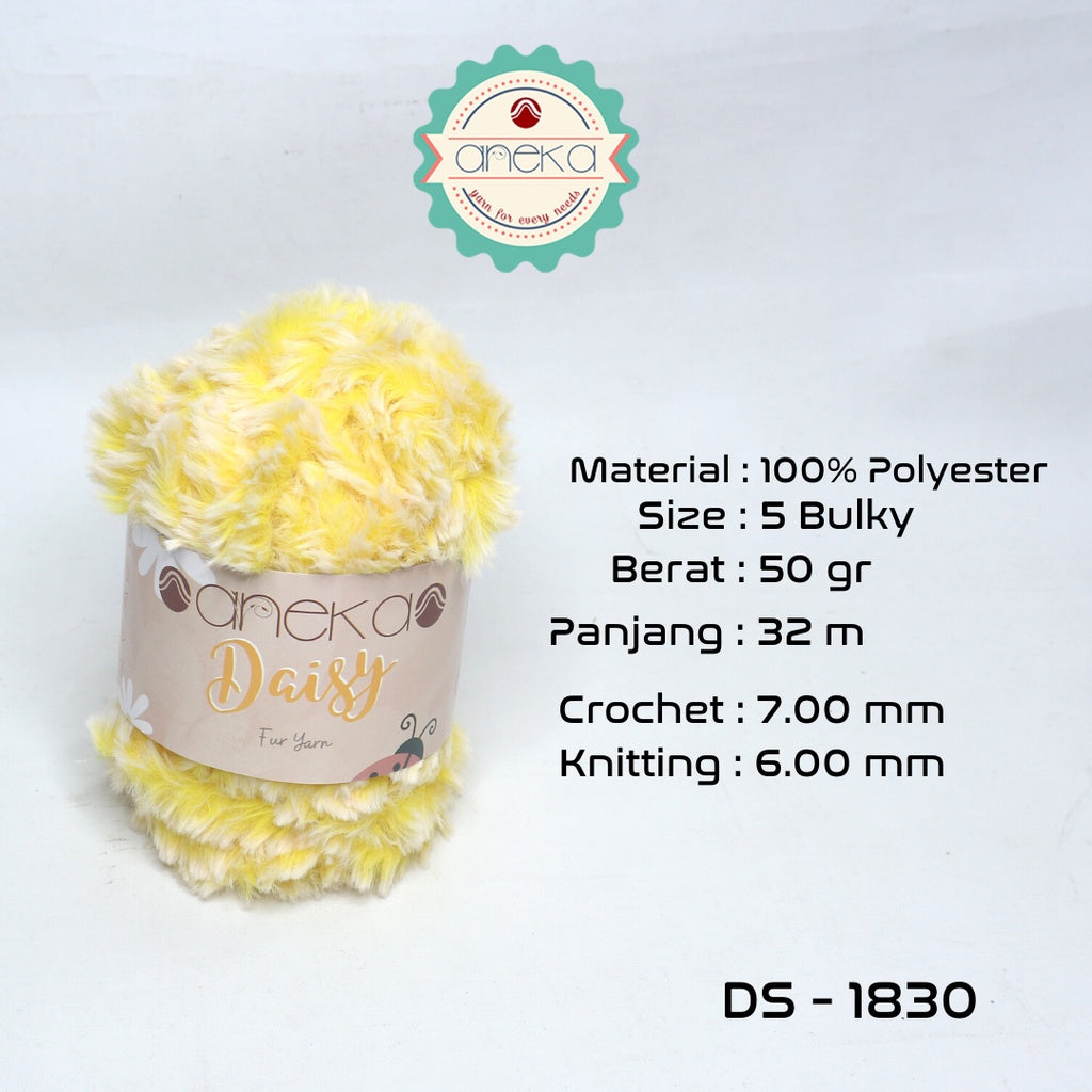 KATALOG - Benang Rajut Daisy / Bulu / Soft Fluffy Faux Fur Yarn - 32 dan 64 m