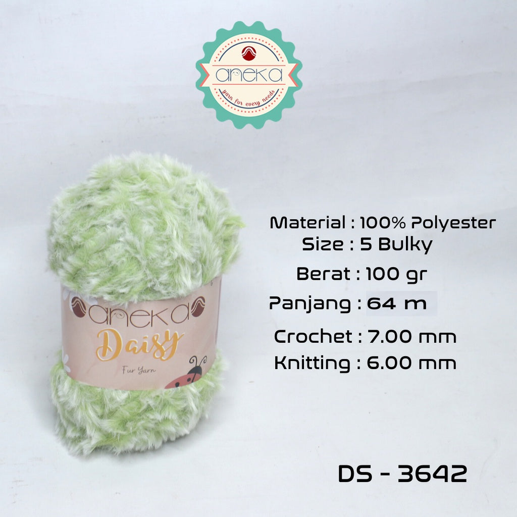 KATALOG - Benang Rajut Daisy / Bulu / Soft Fluffy Faux Fur Yarn - 32 dan 64 m