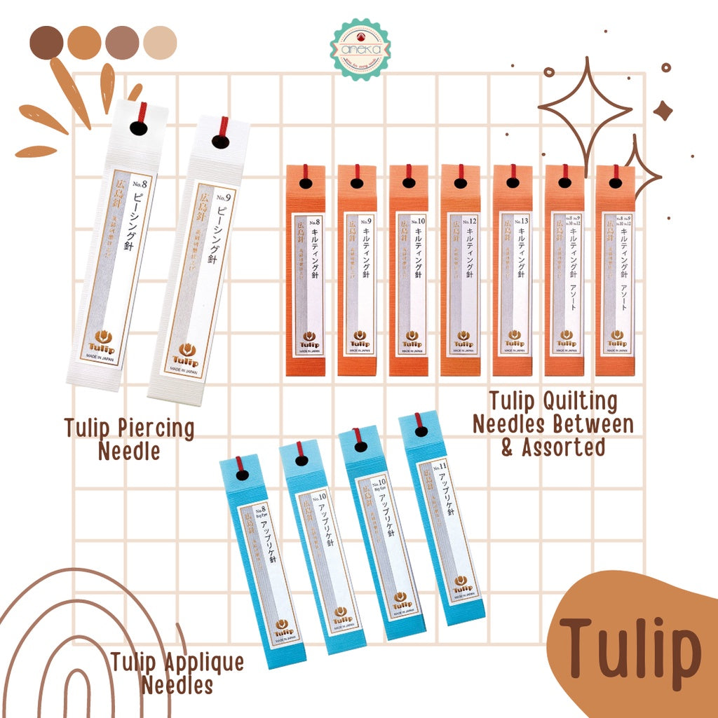 Tulip Jarum Needles for Quilting, Sashiko, Embroidery, Tapestry, Sewing, Piecing, Chenille, & Applique