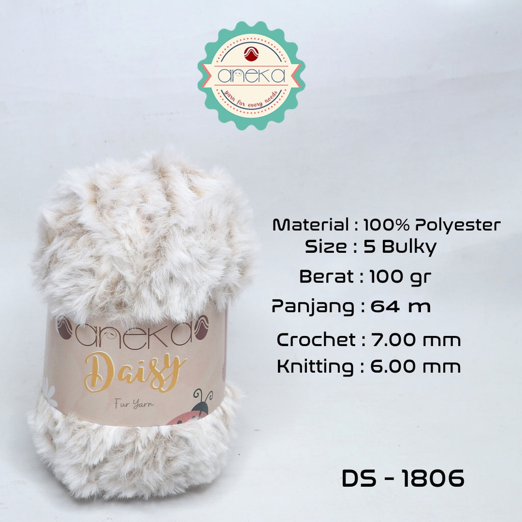 KATALOG - Benang Rajut Daisy / Bulu / Soft Fluffy Faux Fur Yarn - 32 dan 64 m