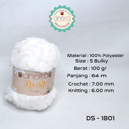 KATALOG - Benang Rajut Daisy / Bulu / Soft Fluffy Faux Fur Yarn - 32 dan 64 m