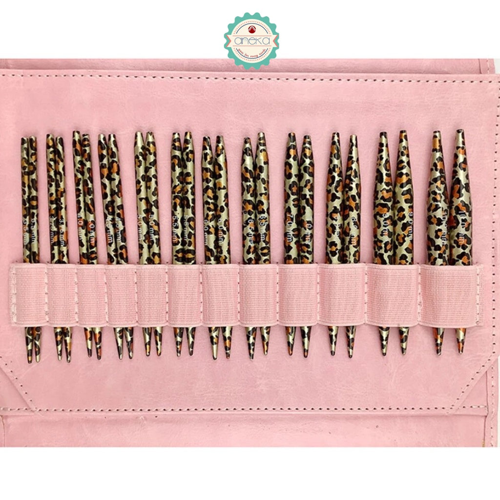 AnekaBenang - Circular Knitting Interchangeable Set Leopard Case Pink