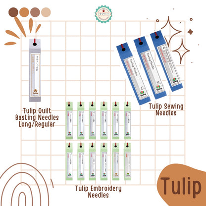 Tulip Jarum Needles for Quilting, Sashiko, Embroidery, Tapestry, Sewing, Piecing, Chenille, & Applique