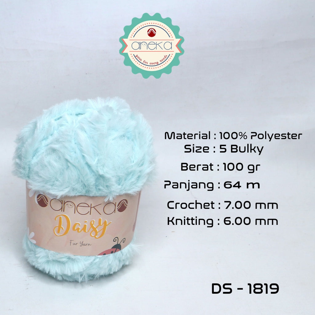 KATALOG - Benang Rajut Daisy / Bulu / Soft Fluffy Faux Fur Yarn - 32 dan 64 m