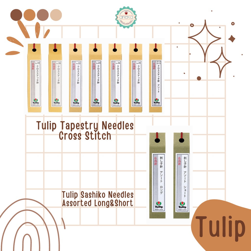 Tulip Jarum Needles for Quilting, Sashiko, Embroidery, Tapestry, Sewing, Piecing, Chenille, & Applique