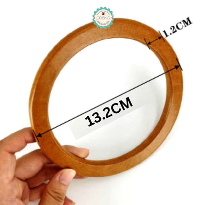 AnekaBenang - Gagang Tas Handle Kayu Ring D / Bulat [2PCS]