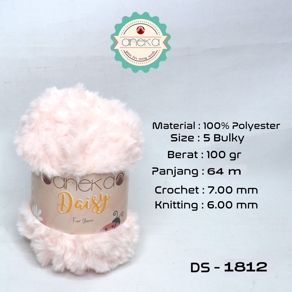 KATALOG - Benang Rajut Daisy / Bulu / Soft Fluffy Faux Fur Yarn - 32 dan 64 m