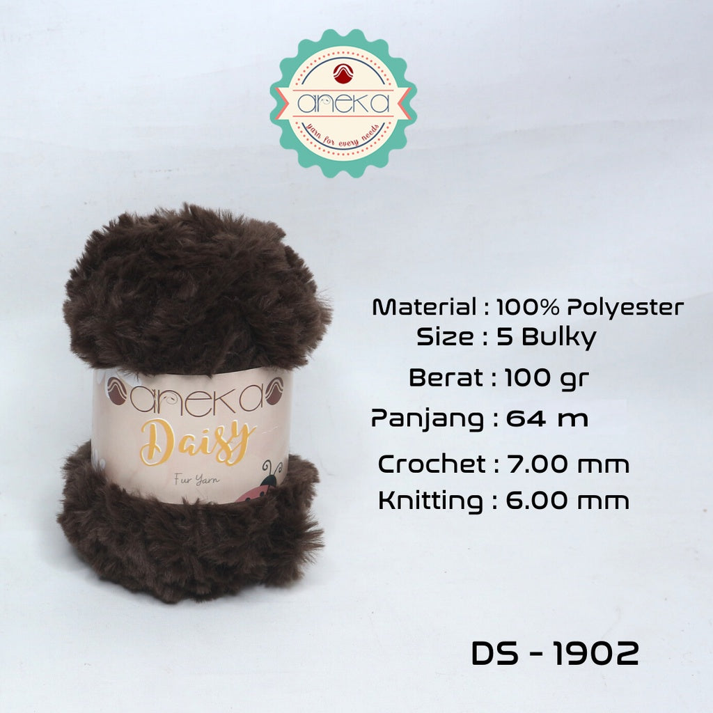 KATALOG - Benang Rajut Daisy / Bulu / Soft Fluffy Faux Fur Yarn - 32 dan 64 m