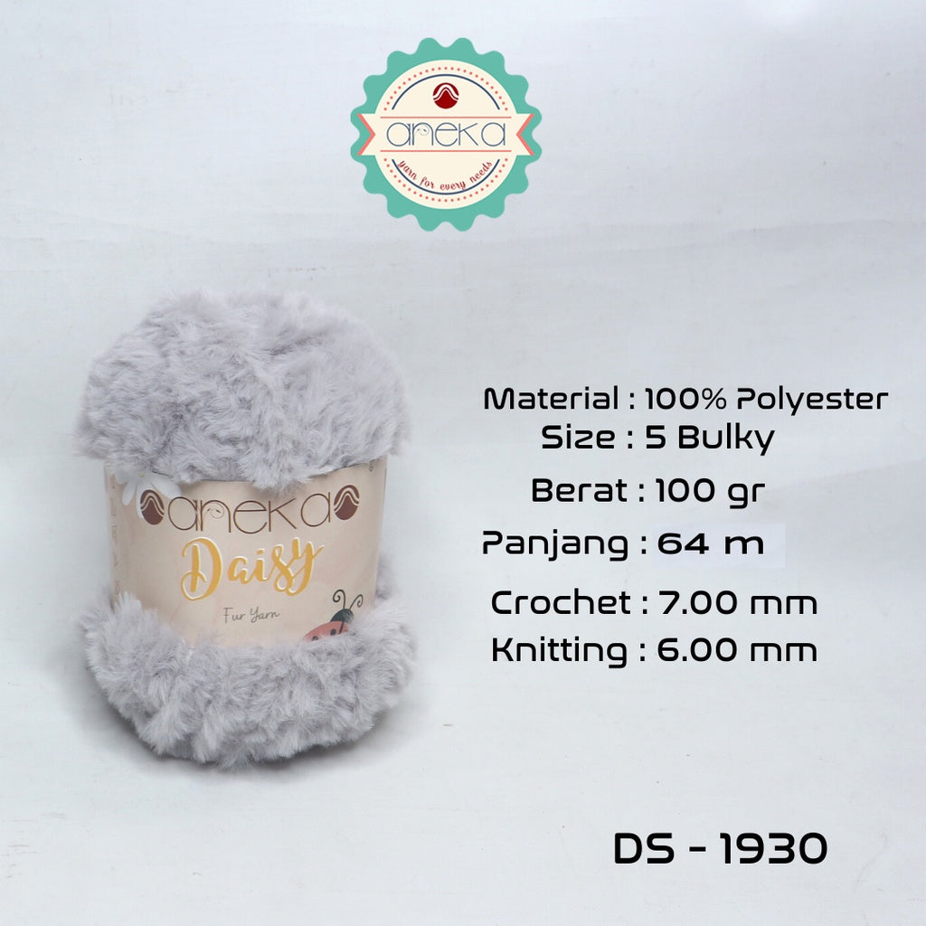 KATALOG - Benang Rajut Daisy / Bulu / Soft Fluffy Faux Fur Yarn - 32 dan 64 m