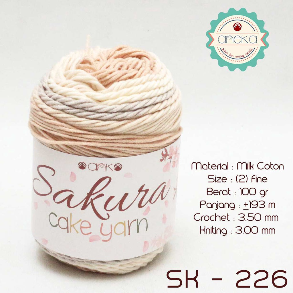 KATALOG - Benang Rajut Katun Susu Rainbow Sakura Cake Milk Cotton Yarn
