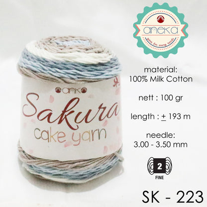 KATALOG - Benang Rajut Katun Susu Rainbow Sakura Cake Milk Cotton Yarn