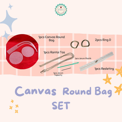 Canvas Bentuk Tas Bulat Plastik / Round Bag DIY - TANPA BENANG!