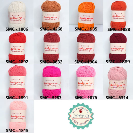 KATALOG - Benang Rajut Katun Susu 4 ply / Sakura SMALL PLY Milk Cotton Yarn - 2